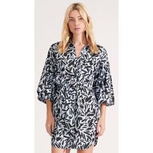 VERONICA BEARD Samy Puffed-Sleeve shirt dress